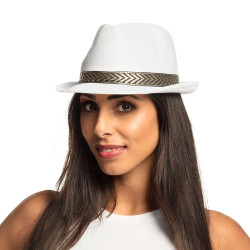 Párty klobúk, biely so stuhou